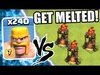Clash Of Clans - 240 BARBARIANS GET MELTED!!! - INSANE TROOP...
