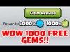 WOW 1000 FREE GEMS | Clash of Clans | 1000 War Stars and DRA
