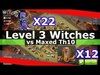SICK!! 22 Level 3 Witches + 12 Earthquake Spells vs Maxed Th...