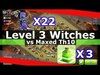 WRECKED! 22 Level 3 Witches Attack + 3 Jump Spells vs Maxed 