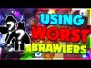 Winning with WORST Brawlers in Every Game Mode!