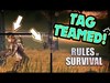CRAZY GAMEPLAY! I GOT TAG TEAMED IN RULES OF SURVIVAL!