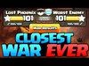 Clash of Clans Clan War - The CLOSEST War Ever!